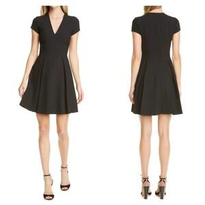 EMPORIO ARMANI V-Neck Fit & Flare Dress LBD 40 Small